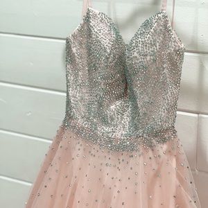 Long pink ball gown